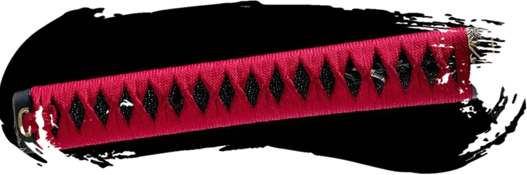 Tsuka con Tsukamaki alternado y tsukaito rojo